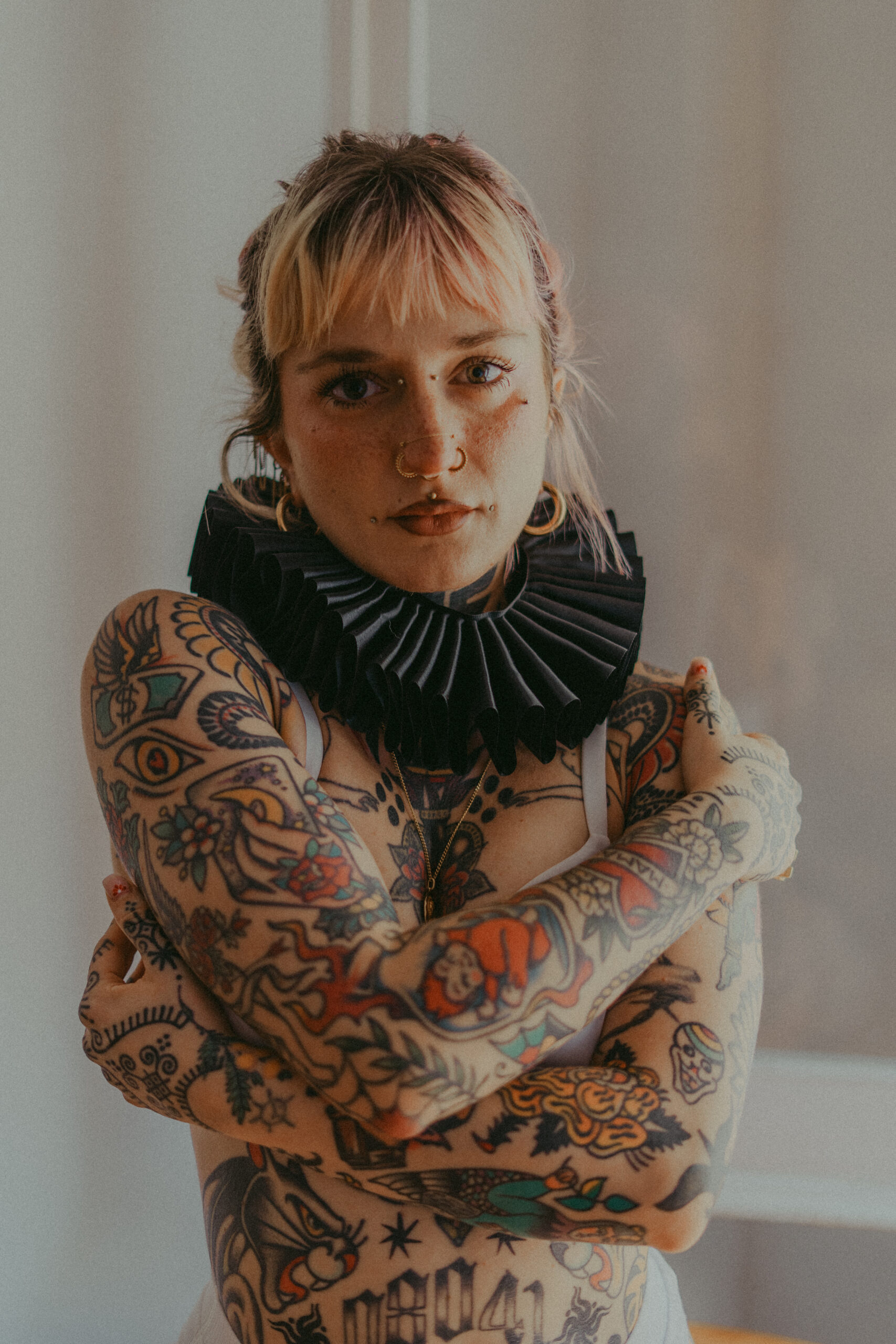 Floral lingerie photoshoot