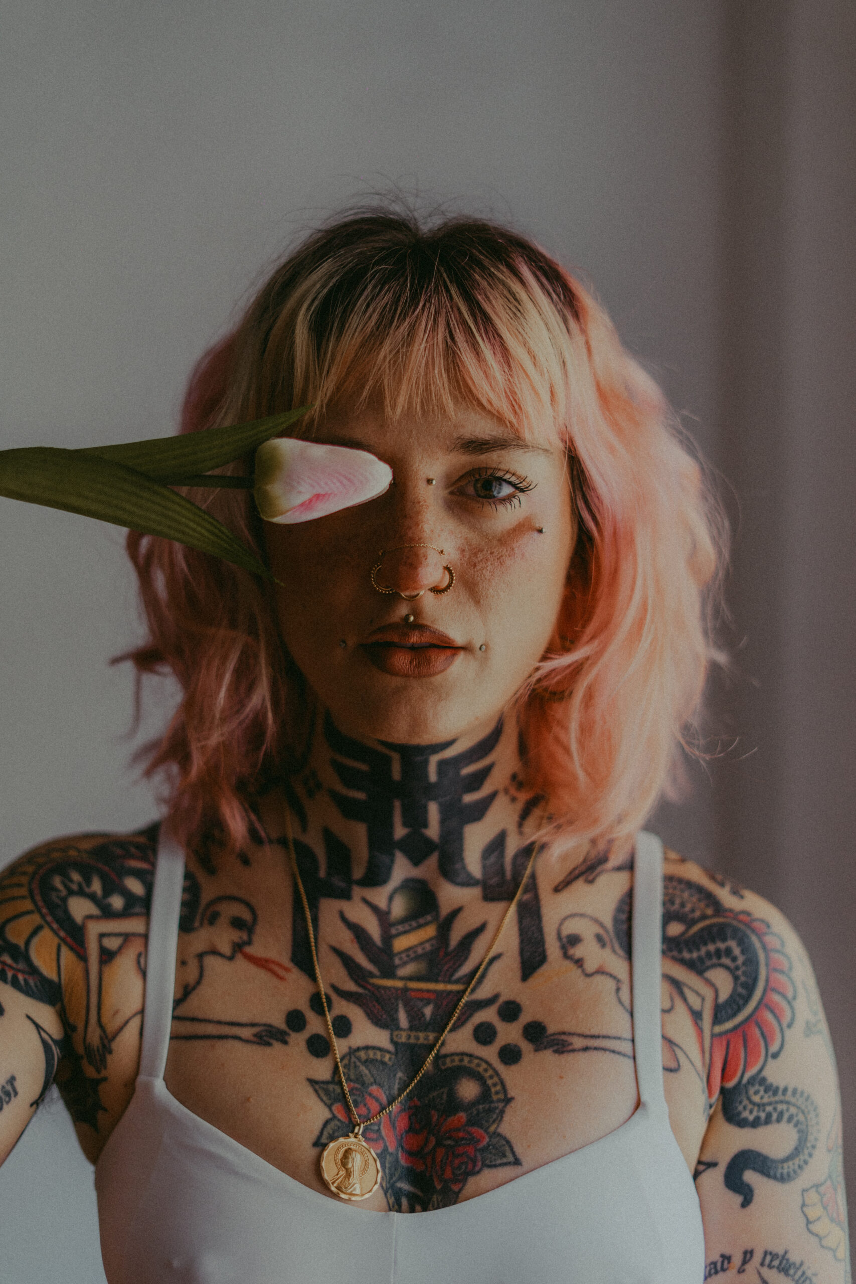 Floral lingerie photoshoot