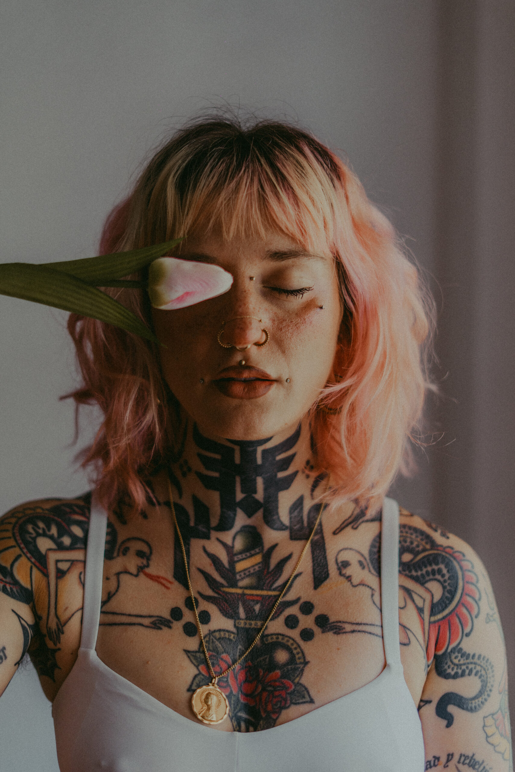 Floral lingerie photoshoot