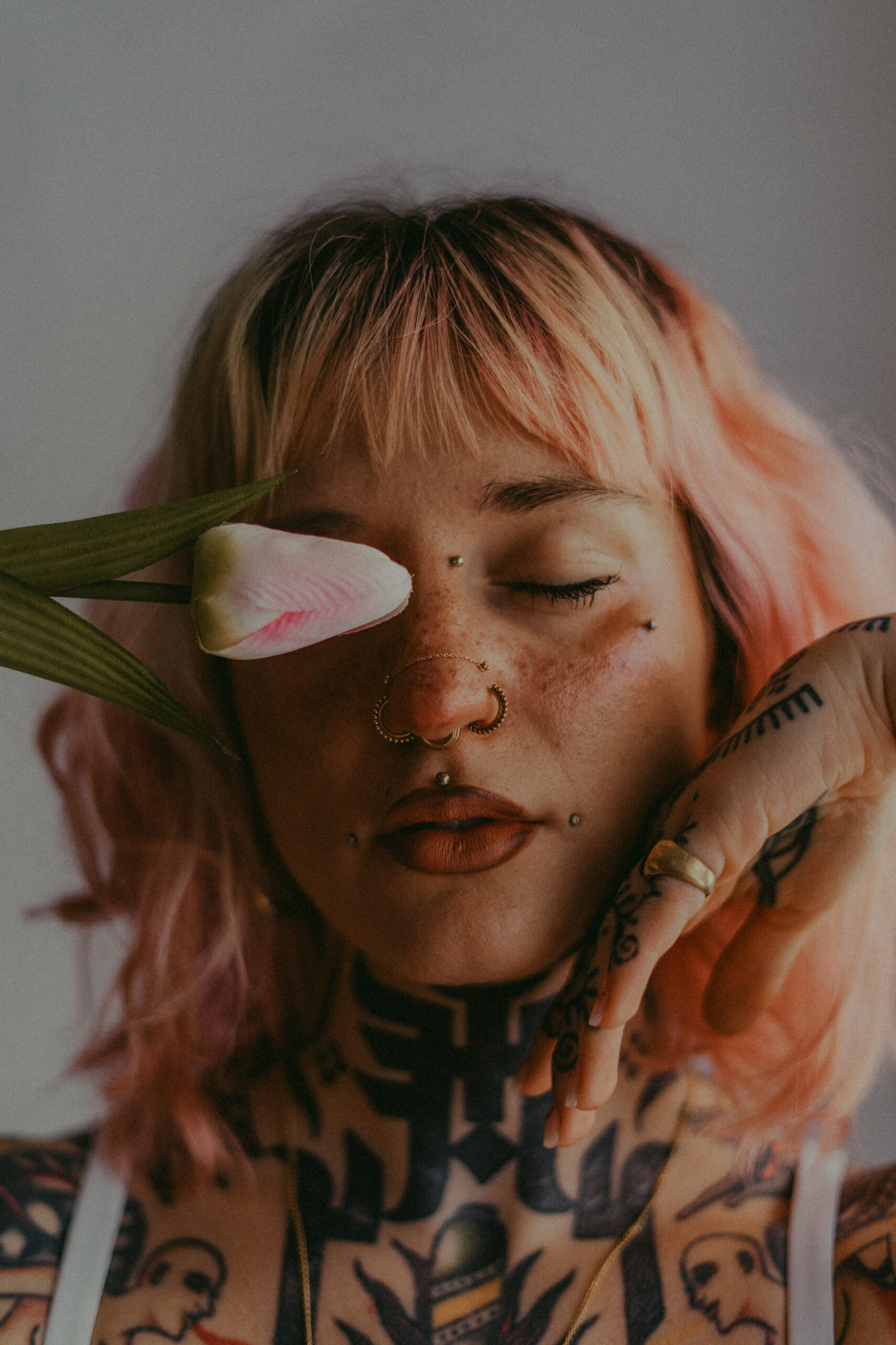 Floral lingerie photoshoot