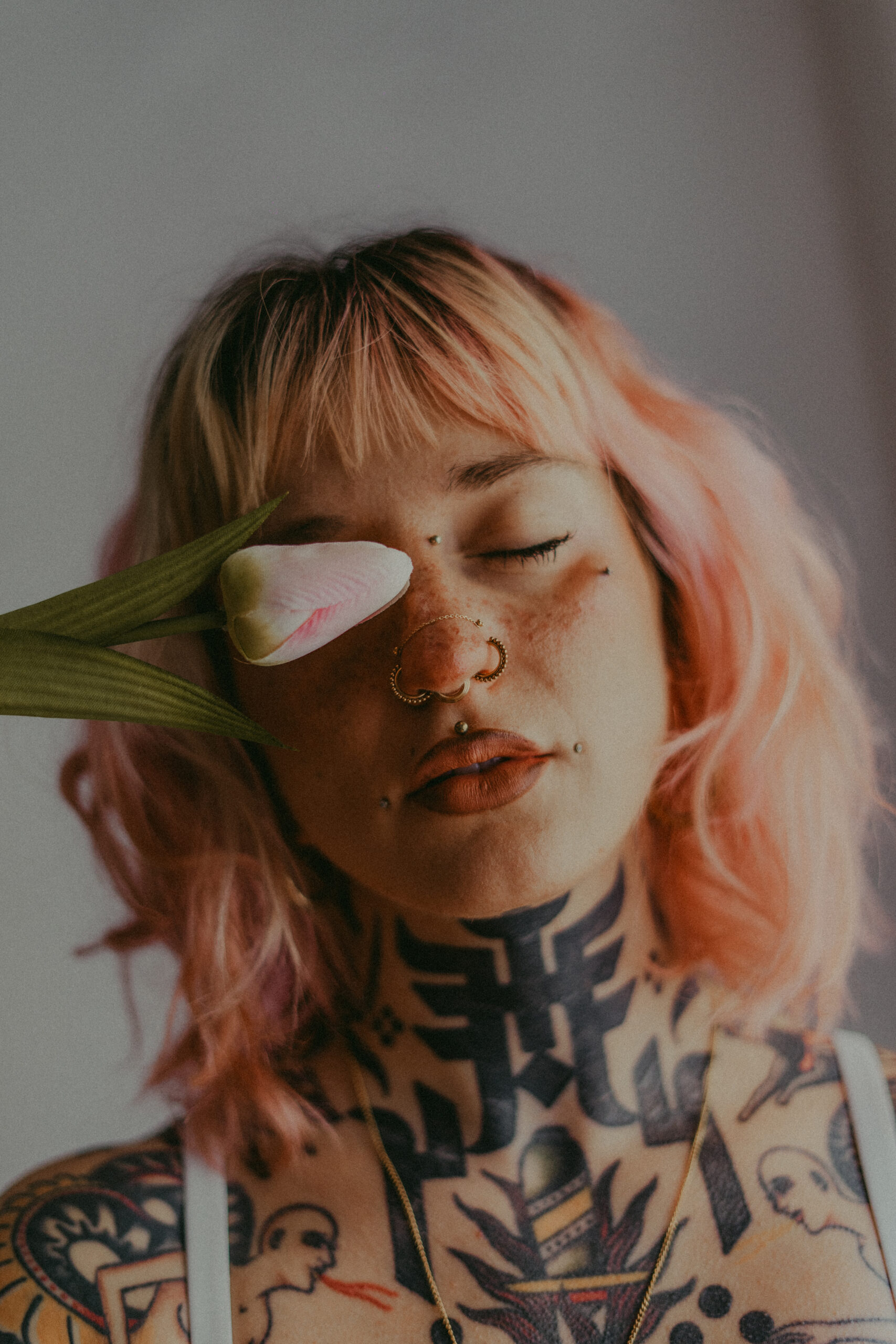 Floral lingerie photoshoot