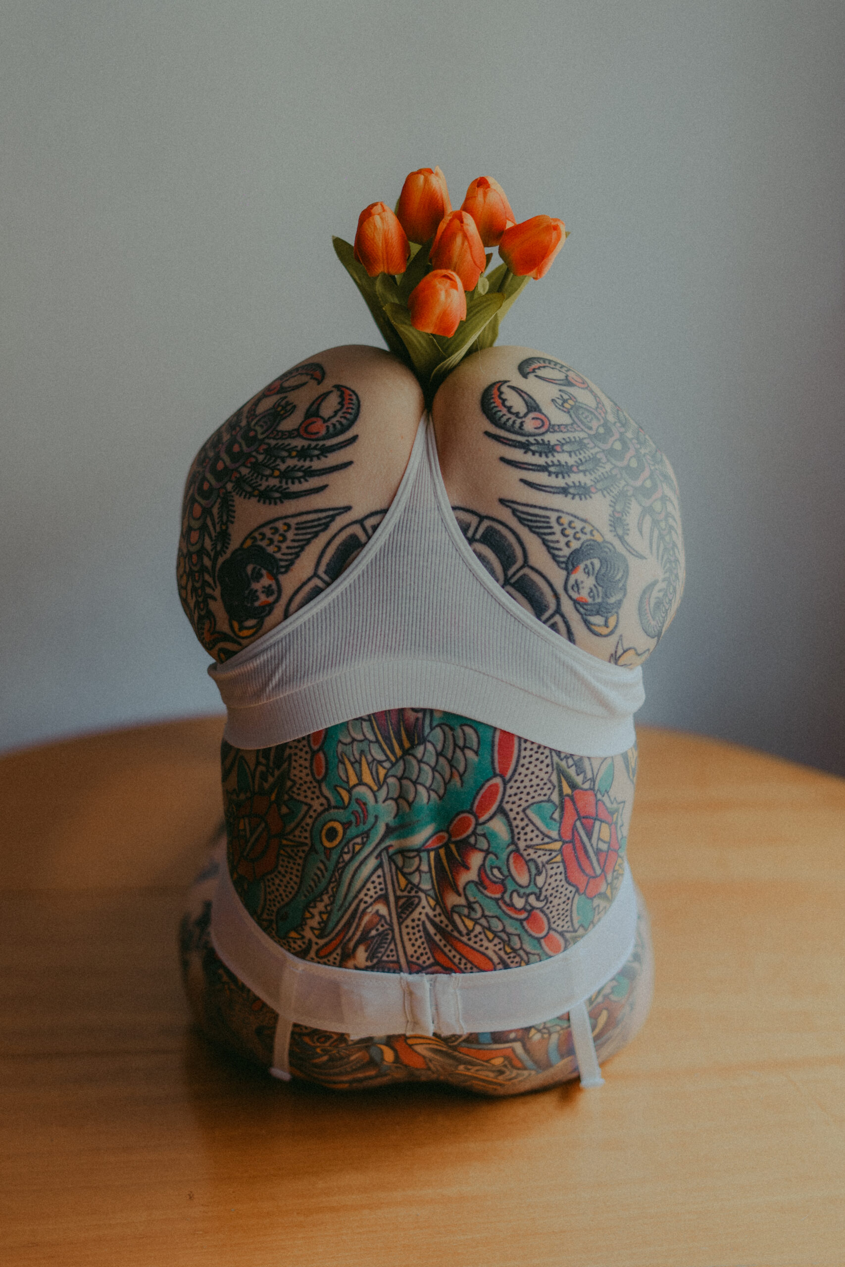 Floral lingerie photoshoot